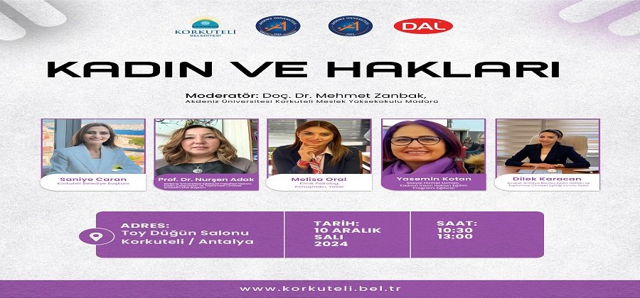 Kadın ve Hakları Korkuteli’de Konuşulacak